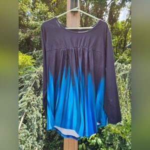 Blue Ombre Long Sleeve Women's Top